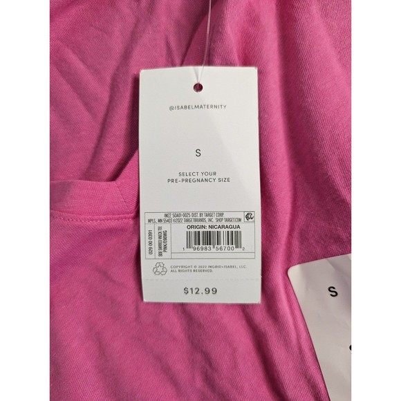 Isabel Maternity Ruched Sides V-Neck Maternity Shirt Pink - Picture 4 of 5